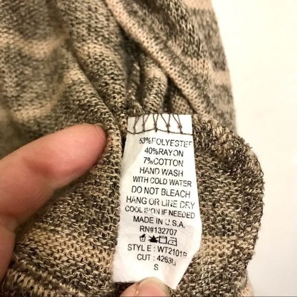 Anthropologie Twinkle Tan Boho Striped Cardigan Sweater - Picture 8 of 11